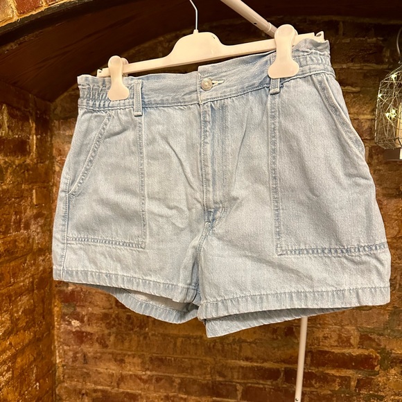 Levi's Pants - Light blue Paperbag shorts